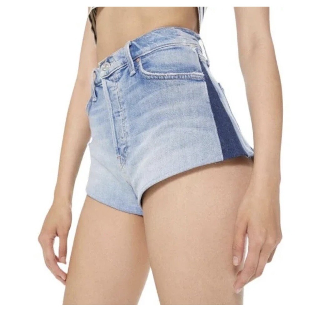 Mother X Carolyn Murphy Cheeky Tomcat Fray Shorts Size‎ 27 Blue Denim NWT